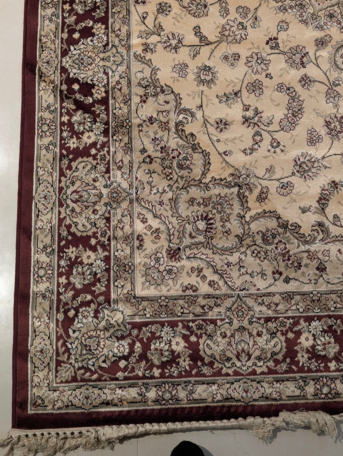 Royal Weave™ Cotton Silk | Soft Sheen Finish | Beige & Red