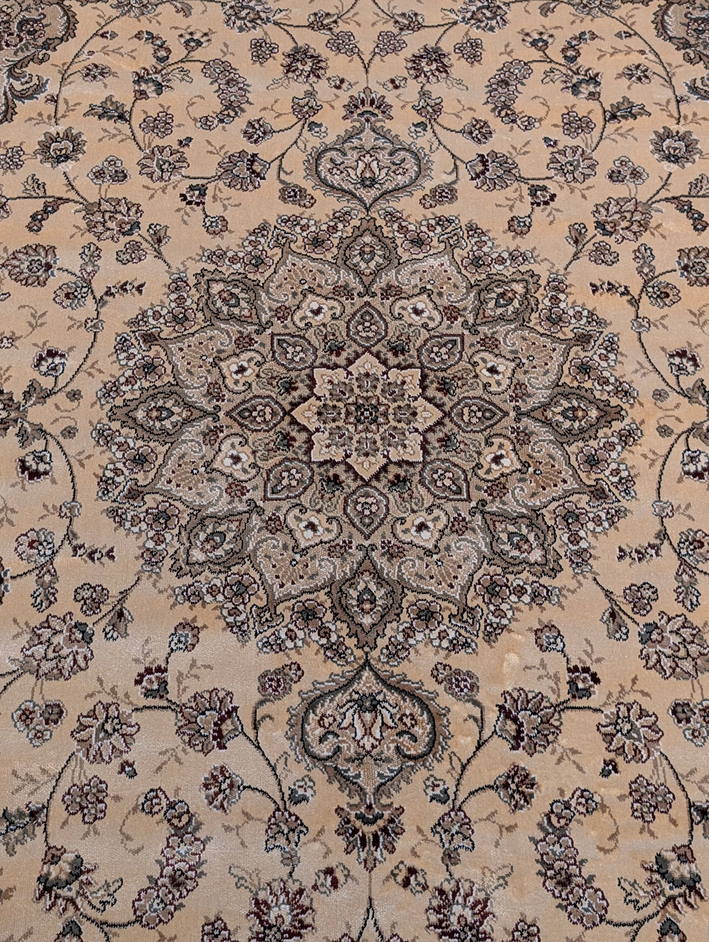 Royal Weave™ Cotton Silk | Soft Sheen Finish | Beige & Red